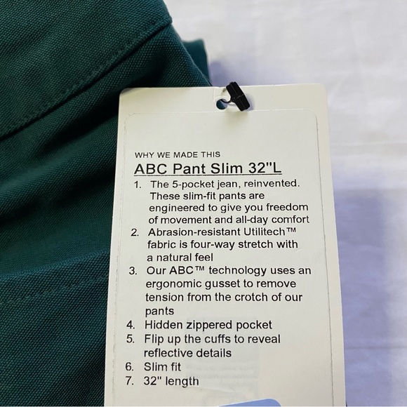 Lululemon ABC Pant Slim 32”L Utilitech GRNJ Green Jewel Teal Blue Men’s Size 28 - Picture 4 of 6